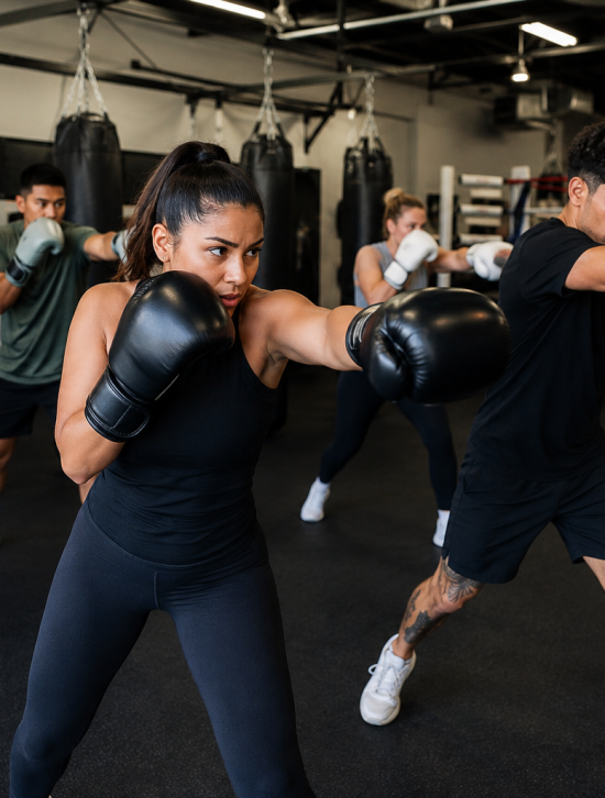 Members training in group boxing classes at Supreme Boxer Boxing Club near Canyon Lake, CA